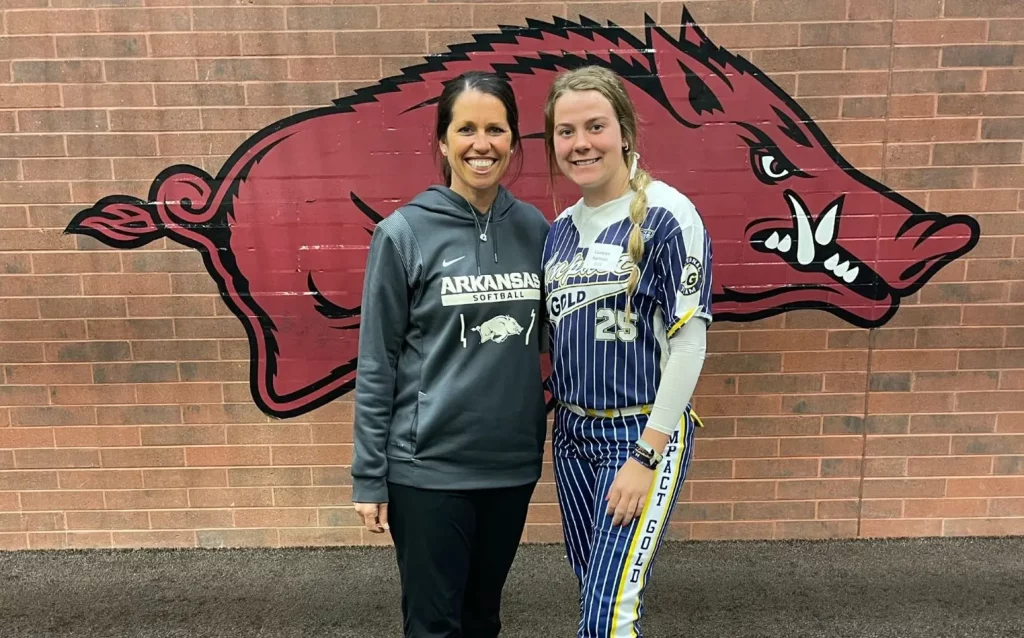 She Merit it: Arkansas softball recruit Harrison has been honored as the Texas Gatorade Player of the Year.