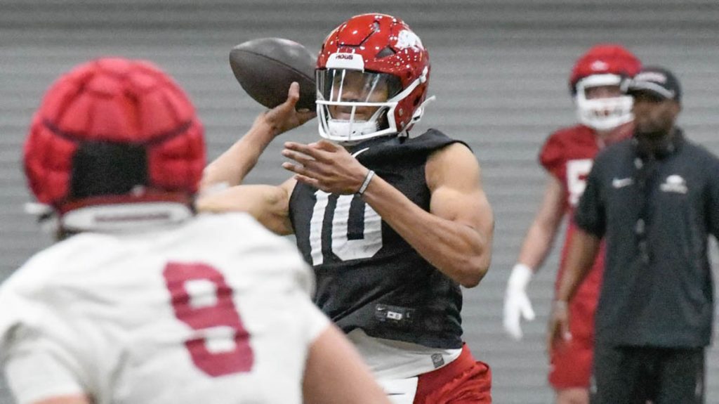 Breaking: Arkansas Coach Sam Pittman Suspend Taylen Green due to repeatedly errors